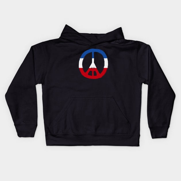 Paris Peace Pray for Paris France French Flag Eiffel Tower Kids Hoodie by TeeCreations